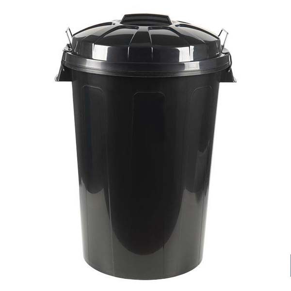 Caixote do lixo com tampa preto 50L - 1