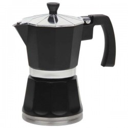 Cafeteira alumínio preto e aço inox de indução - 1