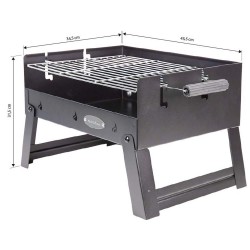 Barbecue de carvão portátil dobrável 45,5x34,5x31,5 cm - 4