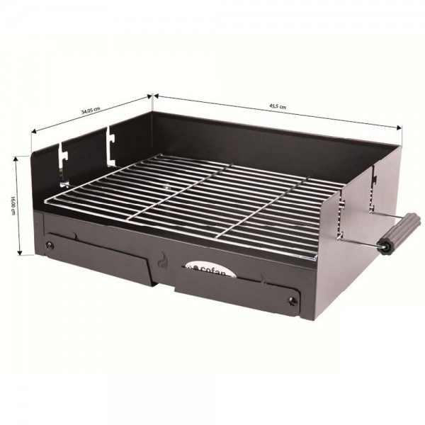 Barbecue de carvão portátil dobrável 45,5x34,5x31,5 cm - 5