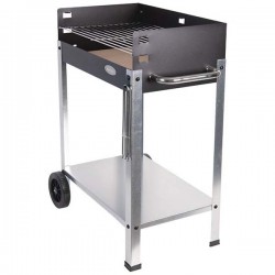 Barbecue de carvão c/rodas e tijolo refractário 56,7x36x83 cm - 2