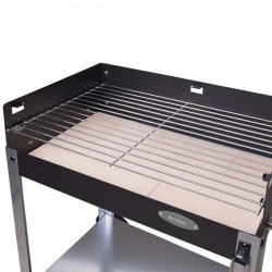 Barbecue de carvão c/rodas e tijolo refractário 56,7x36x83 cm - 4