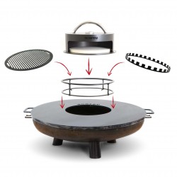 Brasero BonBowl Plus com pés em aço Corten preto Ø60 - 5