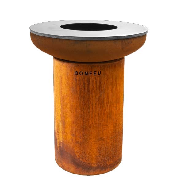 Braseiro exterior com prancha BonBiza em aço Corten - 2