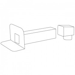 Adaptador boca de descarga quadrada para cilíndrica Ø100 mm - 3