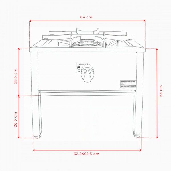 Monolume uso profissional 1 boca 60X60 Ø255 - 8