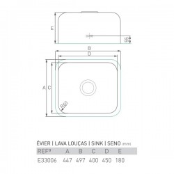 Lava-louças SHARP-SAND 30 de encastrar 1 pia 32,7x36,7x15,3 - 2