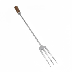 Garfo para churrasco 3 dentes BBQ 60 cm em aço Inox - 1