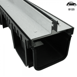 Canal drenagem oculta central Aço e PVC 100 x 12,3 - 1
