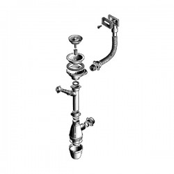 Válvula Inox + sifão 1 pia para lava-louças Ø 115 mm - 2