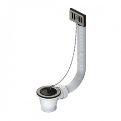 Válvula Inox com tampa plástica + corrente e tubo de transbordamento Ø 115 mm - 1