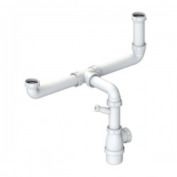 Sifão de 1 e 1/2 pias com encaixe para amquia de lavar - 1