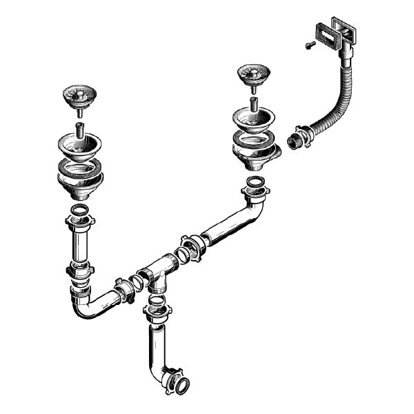 Válvula Inox 1 e 1/2 sifões para lava-louças Ø 115 mm - 2