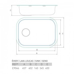 Lava-louças AIR-M9046 de encastrar 1 pia 45 x 40 - 4