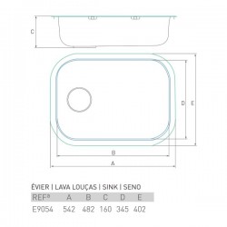 Lava-louças AIR-M9054 de encastrar 1 pia 55 x 40 - 3