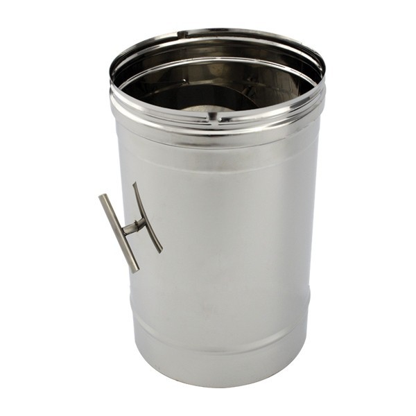 Tubo de chaminé c/registo em Inox simples 33cm - 1