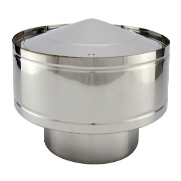 Chapéu anti-chuva/retorno para chaminé em Inox simples - 1