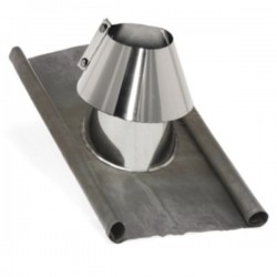 Cobre águas c/gola em chumbo-Inox para chaminé 5º a 35º - 1